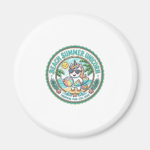 Unicorn Beach Summer Unicorn POD Ready Apparel Gra Magnet