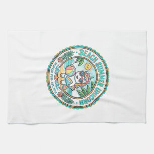 Unicorn Beach Summer Unicorn POD Ready Apparel Gra Tea Towel