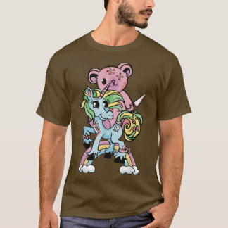Unicorn Bear Rainbow Kawaii Pastel Goth Cute and C T-Shirt