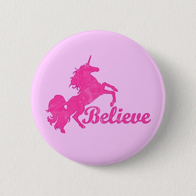 Unicorn, Believe 6 Cm Round Badge (Front)