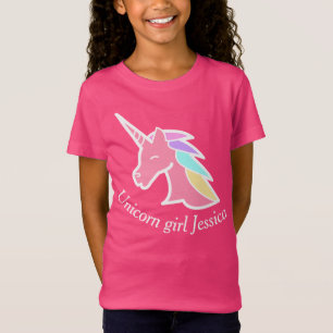 Unicorn believer pink personalised girl t-shirt