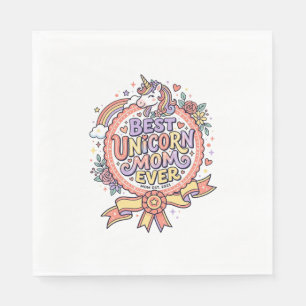 Unicorn Best Unicorn Mum Ever Whimsical Zazzle Des Napkin