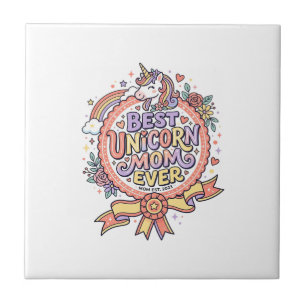 Unicorn Best Unicorn Mum Ever Whimsical Zazzle Des Tile