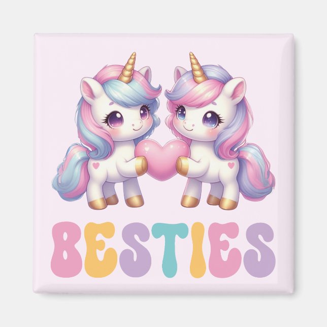 Unicorn Besties Best Friends Forever Magnet (Front)