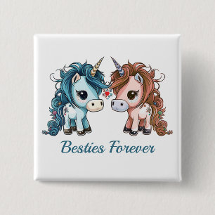 Unicorn Besties Forever  15 Cm Square Badge