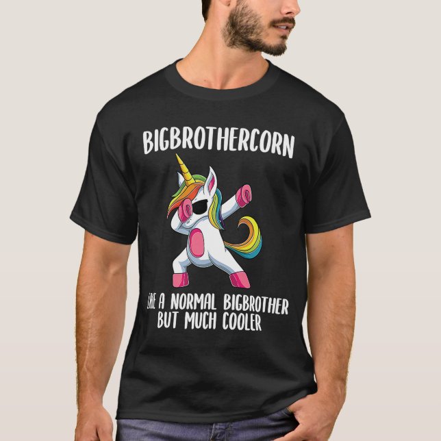 Unicorn Big Brother Girl Birthday Apparel Bigbroth T-Shirt (Front)