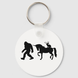 Unicorn, Bigfoot, Jackalope Key Ring