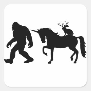 Unicorn, Bigfoot, Jackalope Square Sticker