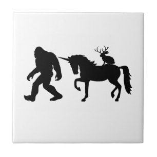 Unicorn, Bigfoot, Jackalope Tile