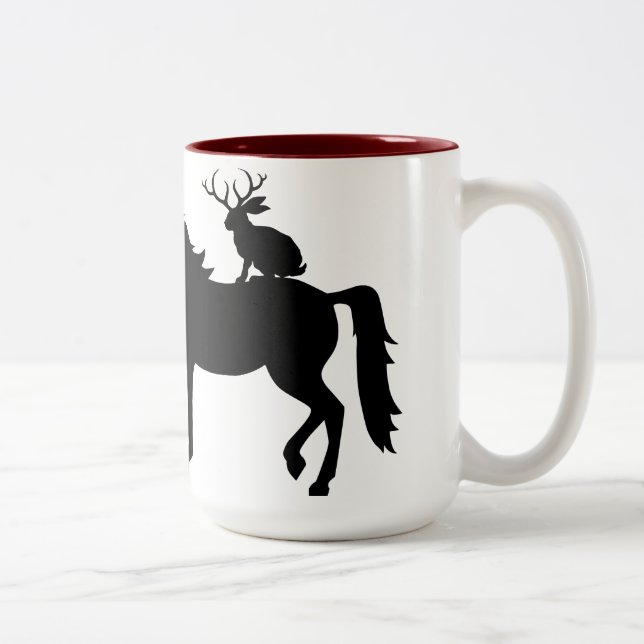 Unicorn , Bigfoot, Jackalope  Two-Tone Coffee Mug (Right)
