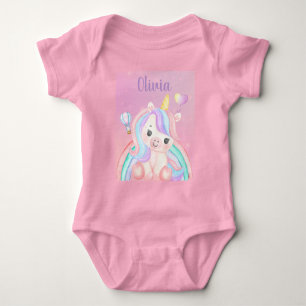 Unicorn Birthday Bodysuit for girls – Custom Name