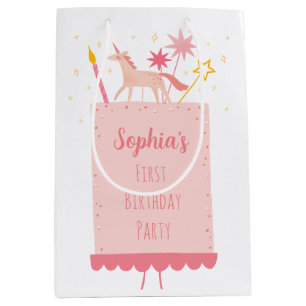 Unicorn Birthday Cake Medium Gift Bag