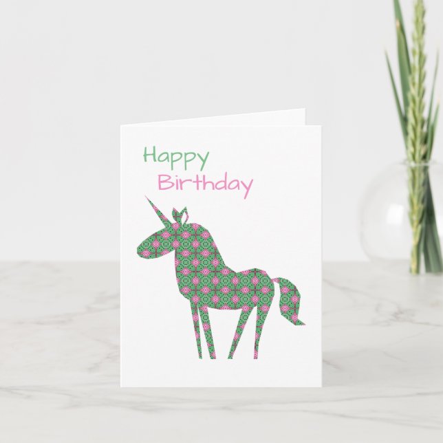 Unicorn Birthday  Card (Front)