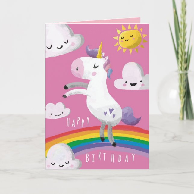 Unicorn Birthday Card (Front)