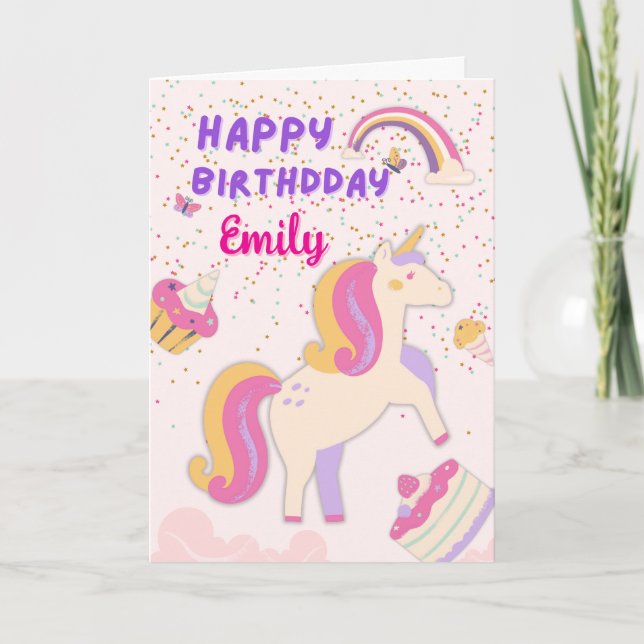 Unicorn birthday card (Front)