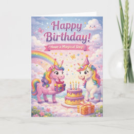 Unicorn Birthday Card for Girls