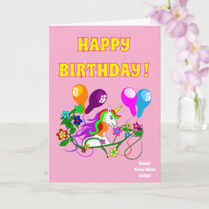 UNICORN birthday card for kids fun