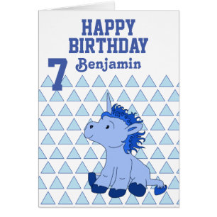 Unicorn Birthday Card for Kids Personalizable
