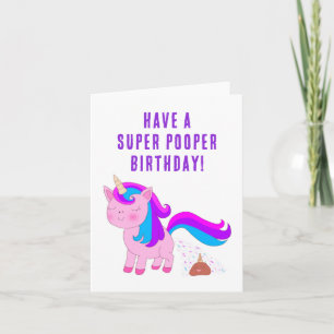Unicorn Birthday Card - Super Pooper 