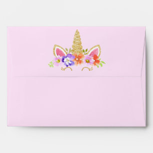 Unicorn Birthday Envelope Pink