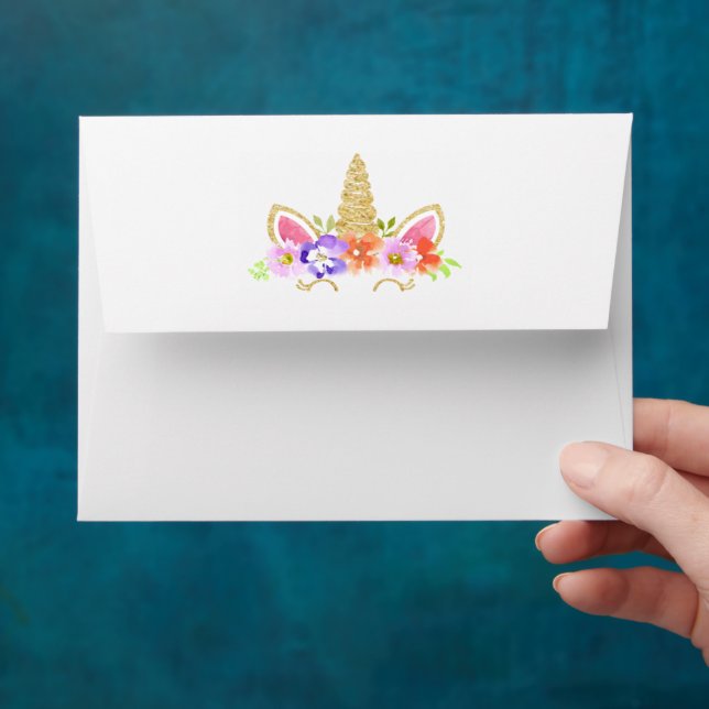 Unicorn Birthday Envelope Pink (Hand)