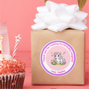 Unicorn Birthday Favour Stickers Magical Pastel