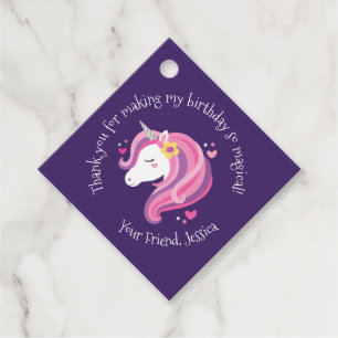 Unicorn Birthday Favour Tags