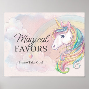 Unicorn birthday favours sign