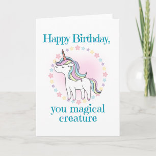 Unicorn Birthday for Girl Card