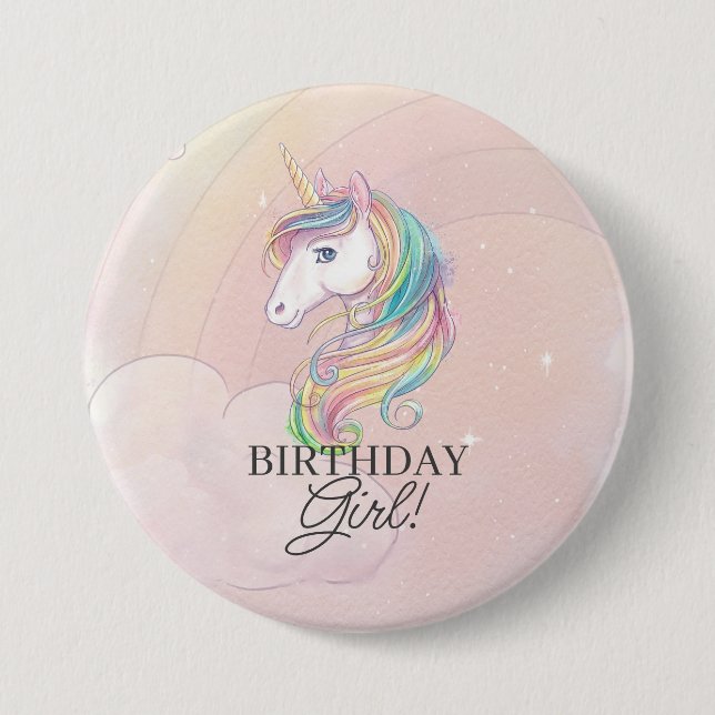 Unicorn birthday girl pin (Front)