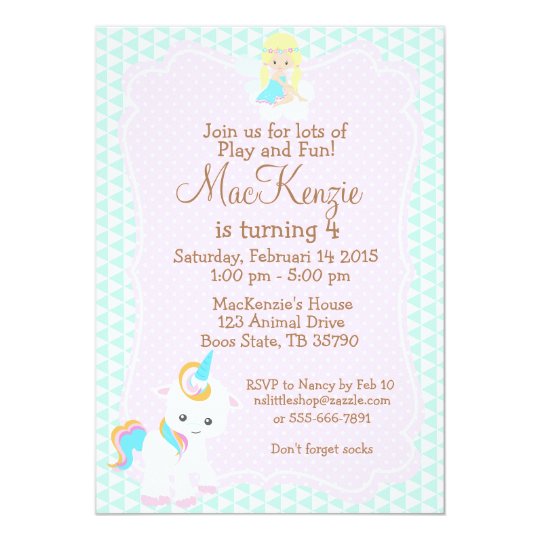 Unicorn birthday invitation