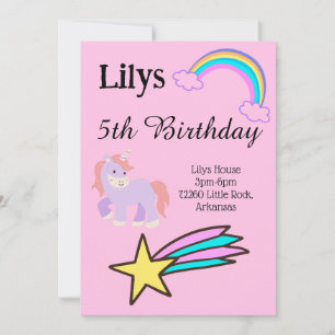 Unicorn Birthday Invitation