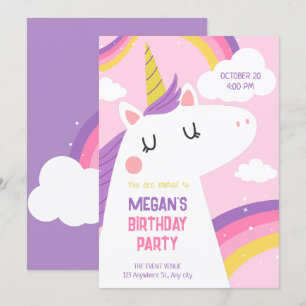 Unicorn birthday invitation