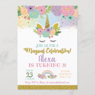 Unicorn Birthday Invitation