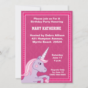 Unicorn Birthday Invitation