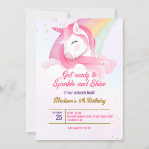 Unicorn Birthday Invitation