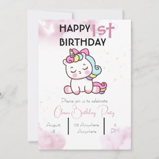 Unicorn Birthday Invitation