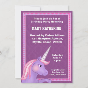 Unicorn Birthday Invitation