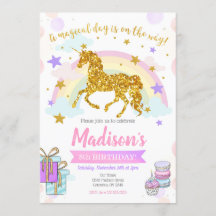 Unicorn Birthday Invitation / Magical Party