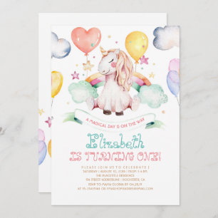 Unicorn Birthday Invitation   Magical Rainbow