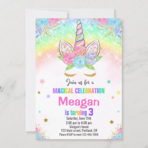 Unicorn birthday invitation Magical unicorn invite