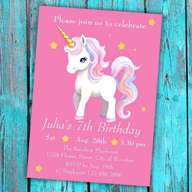 Unicorn Birthday Invitation - Unicorn Party (Creator Uploaded)