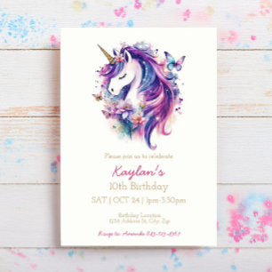 Unicorn birthday invitation Unicorn party invite
