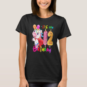 Unicorn Birthday It's My 12th Birthday Girls Unico T-Shirt