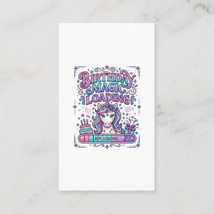 Unicorn Birthday Magic Loading Colourful Marketpla Business Card