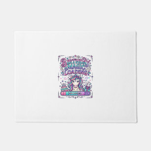 Unicorn Birthday Magic Loading Colourful Marketpla Doormat