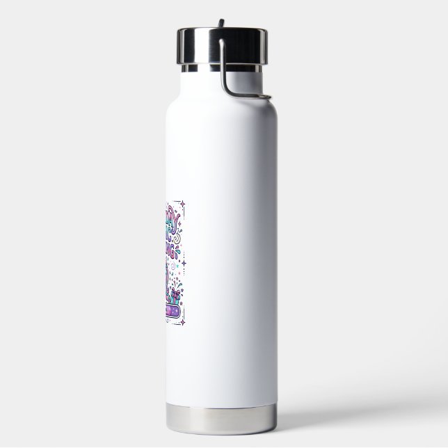 Unicorn Birthday Magic Loading Colourful Marketpla Water Bottle (Left)