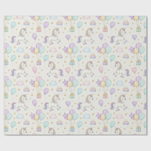 Unicorn Birthday Magic – Pastel Fantasy Celebratio Wrapping Paper