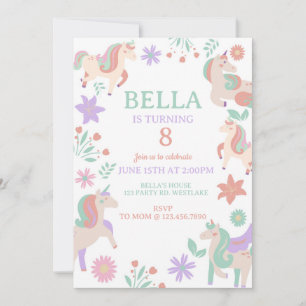 Unicorn Birthday, Magical Celebration, Invitation