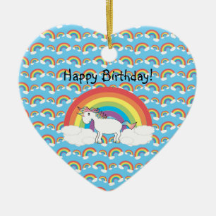 Unicorn birthday ornament
